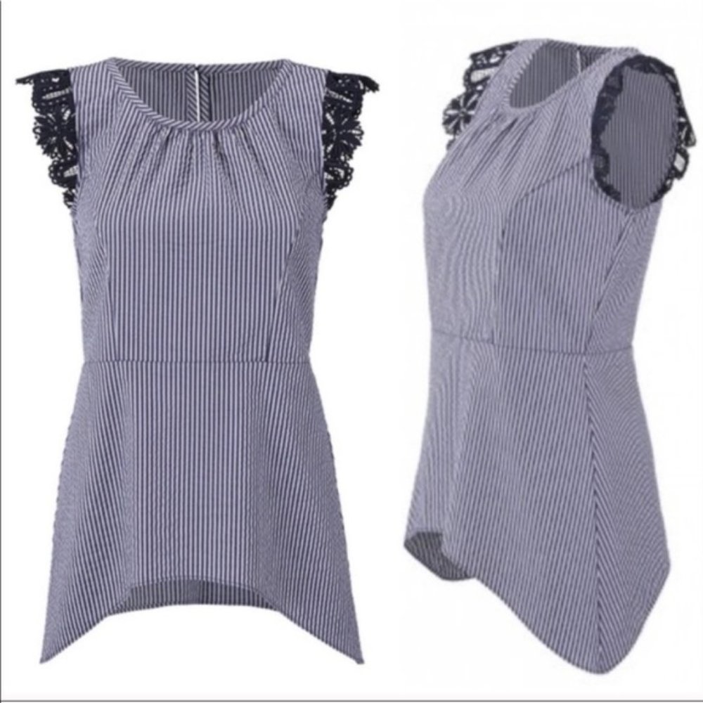 Cabi 5727 Lace Flutter Top Small Euc - image 2